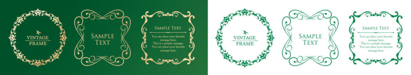 Christmas motif frame design set. Gorgeous and elegant design material	
