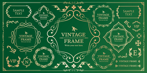 Christmas motif frame design set. Gorgeous and elegant design material	
