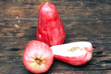 sour guava on a wooden table