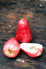 sour guava on a wooden table