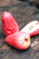 sour guava on a wooden table