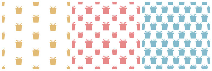 Set of Boxing Day Sale Seamless Pattern Design with Glove and Gift Box for Promotion or Shopping on Template Hand Drawn Cartoon Flat Illustration