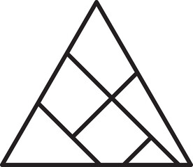 Abstract pyramid triangle logo illustration in trendy and minimal style