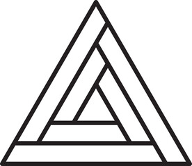 Abstract pyramid triangle logo illustration in trendy and minimal style
