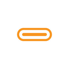 eps10 orange vector USB Type C port connector abstract icon isolated on white background. type c charge cable symbol in a simple flat trendy modern style for your website design, logo, and mobile app
