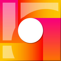 Abstract square logo with circle illustration in trendy and minimal style