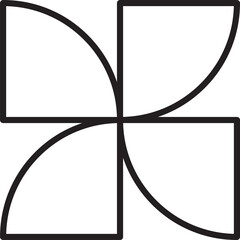 Abstract propeller logo illustration in trendy and minimal style