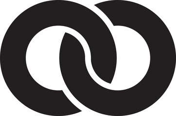 Abstract crossed circle logo illustration in trendy and minimal style