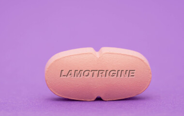 Lamotrigine Pharmaceutical medicine pills  tablet  Copy space. Medical concepts.