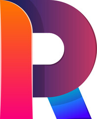 Abstract letter R logo illustration in trendy and minimal style