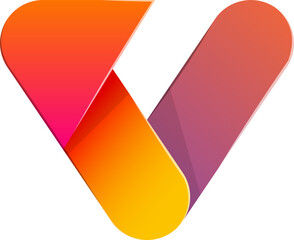 Abstract letter V logo illustration in trendy and minimal style