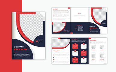 A5 business trifold brochure design, corporate brochure design, presentation design