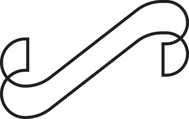 Fototapeta premium Abstract folded ribbon logo illustration in trendy and minimal style