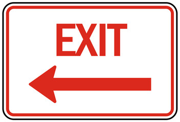 Directional parking lot and road sign, exit sign left