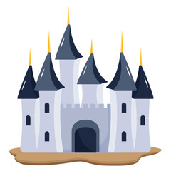 An eye catchy flat icon of castle structure 