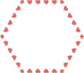 Figured frame with hearts. PNG. Template for Valentine day invitation card, photo, picture, banner.