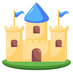 Fototapeta premium An eye catchy flat icon of castle structure 