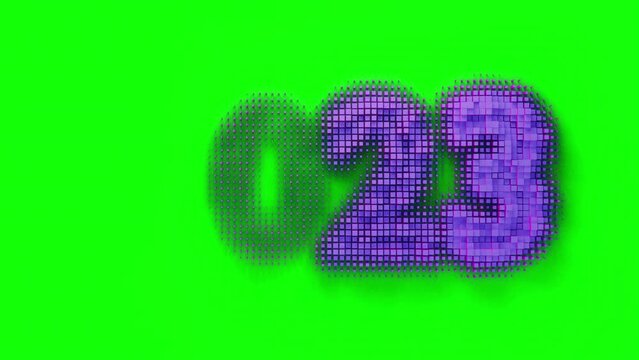 Disappearing purple numbers 2023 Cubes Animation UHD Loopable