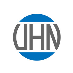 UHN letter logo design on white background. UHN creative initials circle logo concept. UHN letter design.