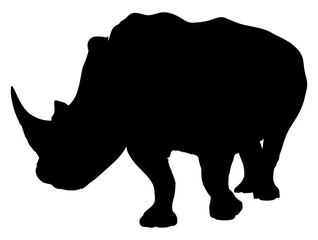 Obraz na płótnie Canvas Rhino Silhouette for Logo, Pictogram, Website, Art Illustration or Graphic Design Element. Vector Illustration