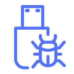 Virus Bug Usb Stick Flash Drive Hacking Icon