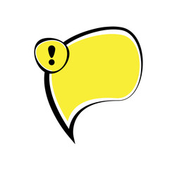 text with exclamation mark on white background	