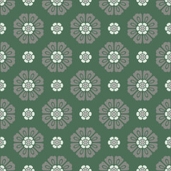 Retro vintage Chinese traditional pattern seamless background round curve cross botanic garden flower