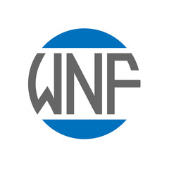 WNF letter logo design on white background. WNF creative initials circle logo concept. WNF letter design.
