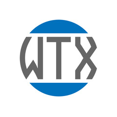 WTX letter logo design on white background. WTX creative initials circle logo concept. WTX letter design.