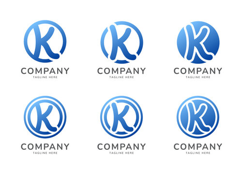 Letter K rounded monogram logo