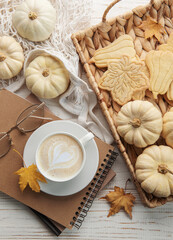 Autumn composition. Cozy home atmosphere