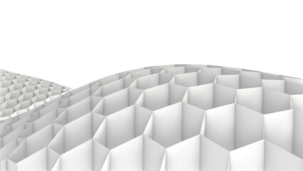 3D Parametric Monochromatic BeeHive Hexagon Pattern - Perspective 3