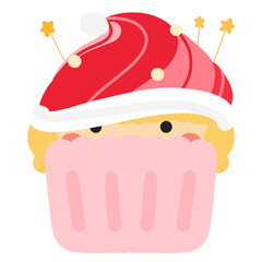 Christmas Cupcake Illustration