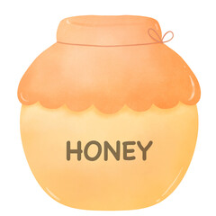 Honey bottle watercolor handdrawn.