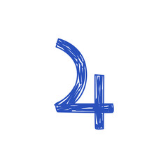 Jupiter planet symbol pictogram. Horoscope vector sign. Pencil drawing illustration © Ramziia