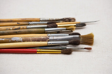 Obraz premium Paintbrushes. Artistic brushes still life.