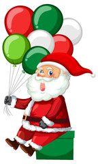 Santa Claus holding balloons