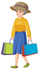 Senior woman holding shopping bag