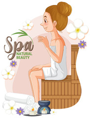Obraz na płótnie Canvas Spa natural beauty text with spa woman
