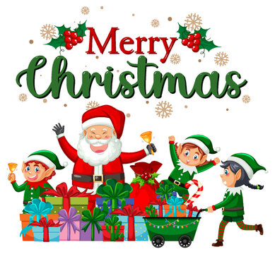 Merry Christmas text for banner or poster design