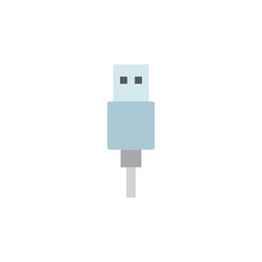 USB cable icon in color, isolated on white background 