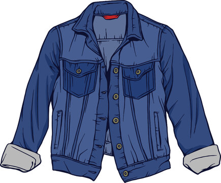 blue denim jacket, casual wear, fashion clip art preview