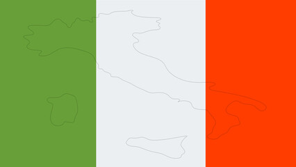 Italy national flag and shape