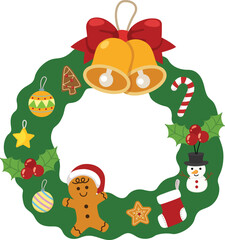 Christmas wreath on white background vector illustration
