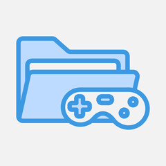 Game icon in blue style about folders, use for website mobile app presentation