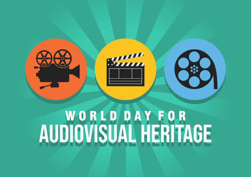 Vector illustration on the theme of World Audiovisual heritage day observed each year on October 27 across the globe. Audiovisual Heritage banner illustration. Vector Eps 10