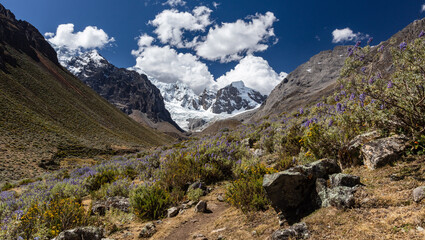 Hiking camping on Huayhuash Circuit Peru