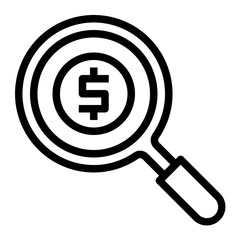 Icon Money Search With Style Outline