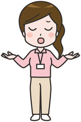 あきれる介護スタッフの女性