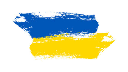 Obraz premium Ukrainian national flag in grunge style